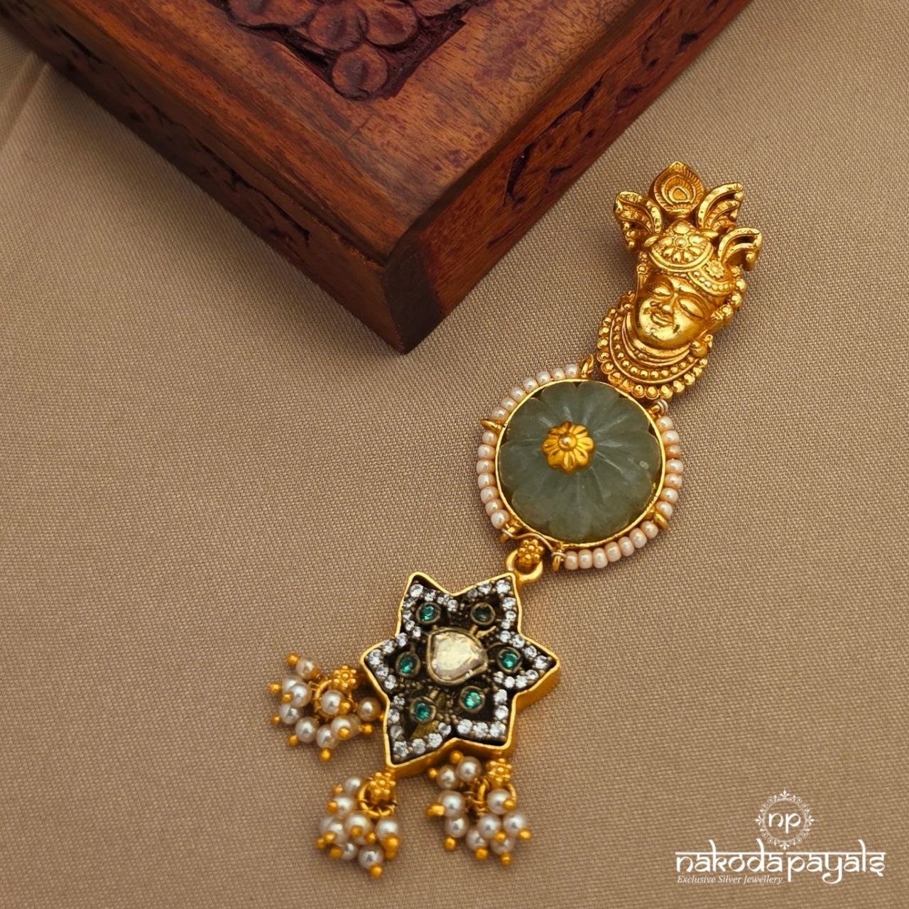 Cute Krishna Moissanite Pearl Pendant (Gp2418)
