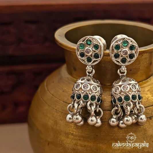 Circular Green Jhumka (J1772)