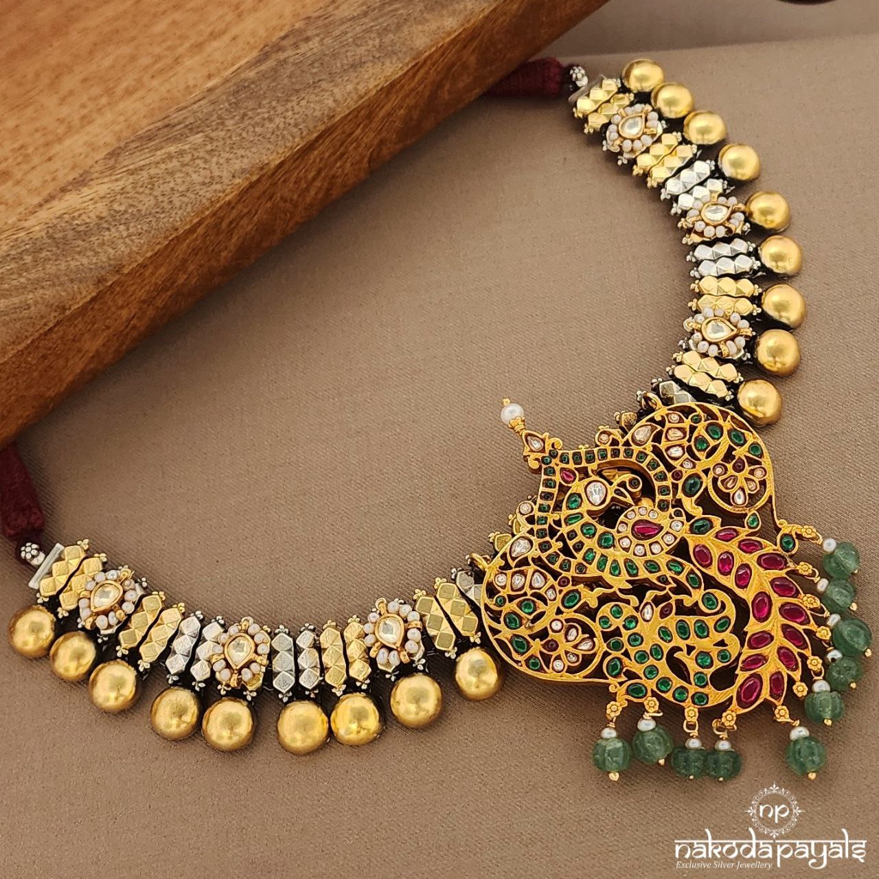 Big Kundan Dual Tone Neckpiece (Gn9262)