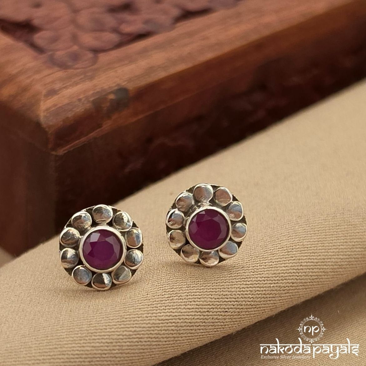 Pink Floral Studs (S4074)