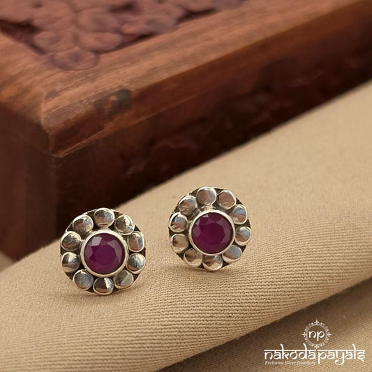 Pink Floral Studs (S4074)