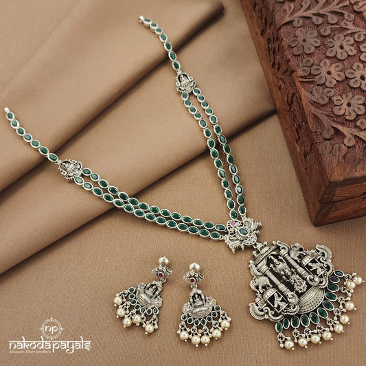 Green Temple Neckpiece With Earrings (N11470)