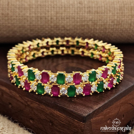 Rectangular Kemp CZ Bangles (Gk3017)