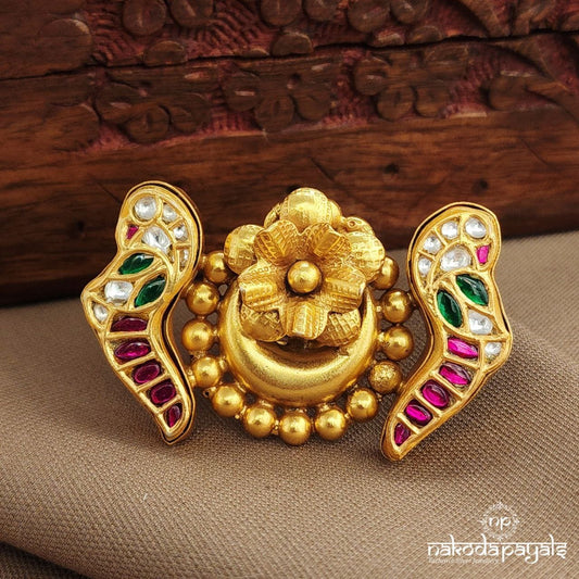 Floral Kundan Finger Ring (F2912)