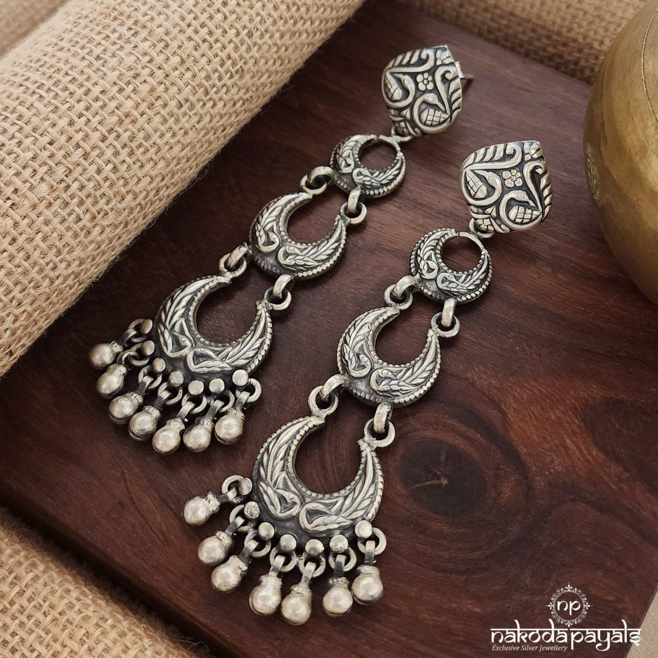 Half Moon Floral Earrings (C3428)