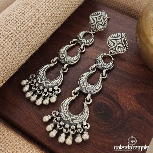Half Moon Floral Earrings (C3428)