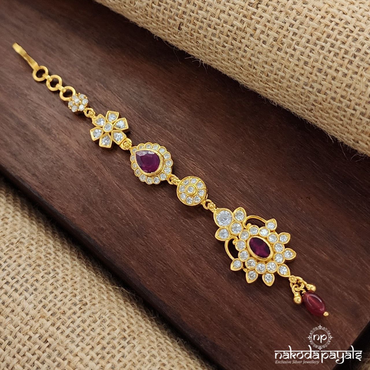 Elegant Red Drop Maang Tika (Gm1031)