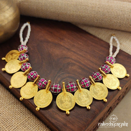 Kundan Lakshmi Kasu Dual Tone Neckpiece (Gn8918)