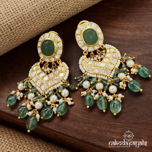 Greenish Moissanite Chandbali (Ge9401)