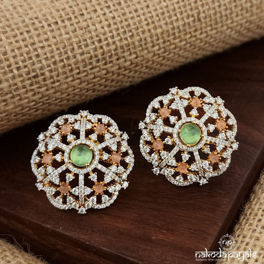 Stunning Greenish Dot Studs (Ge9603)