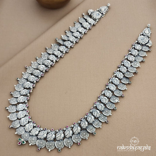 Peacock Coined Drop Neckpiece  (N11245)