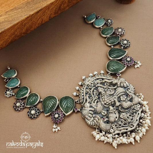 Unique Leafy Peacock Neckpiece (N11146)