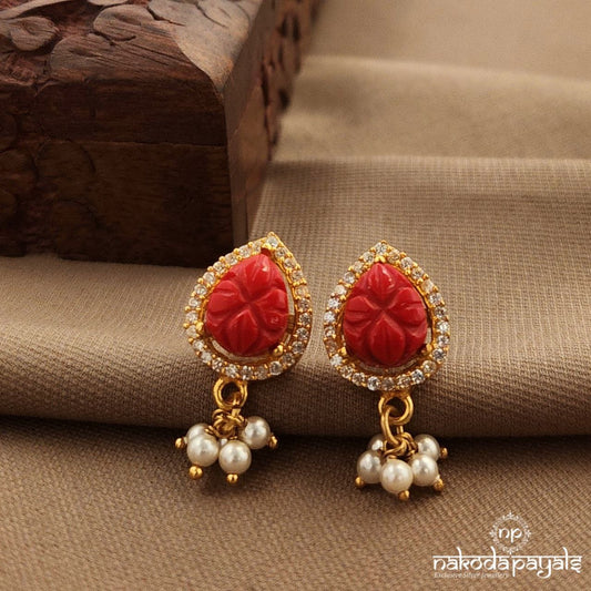 Coral Drop Studs (Ge10291)