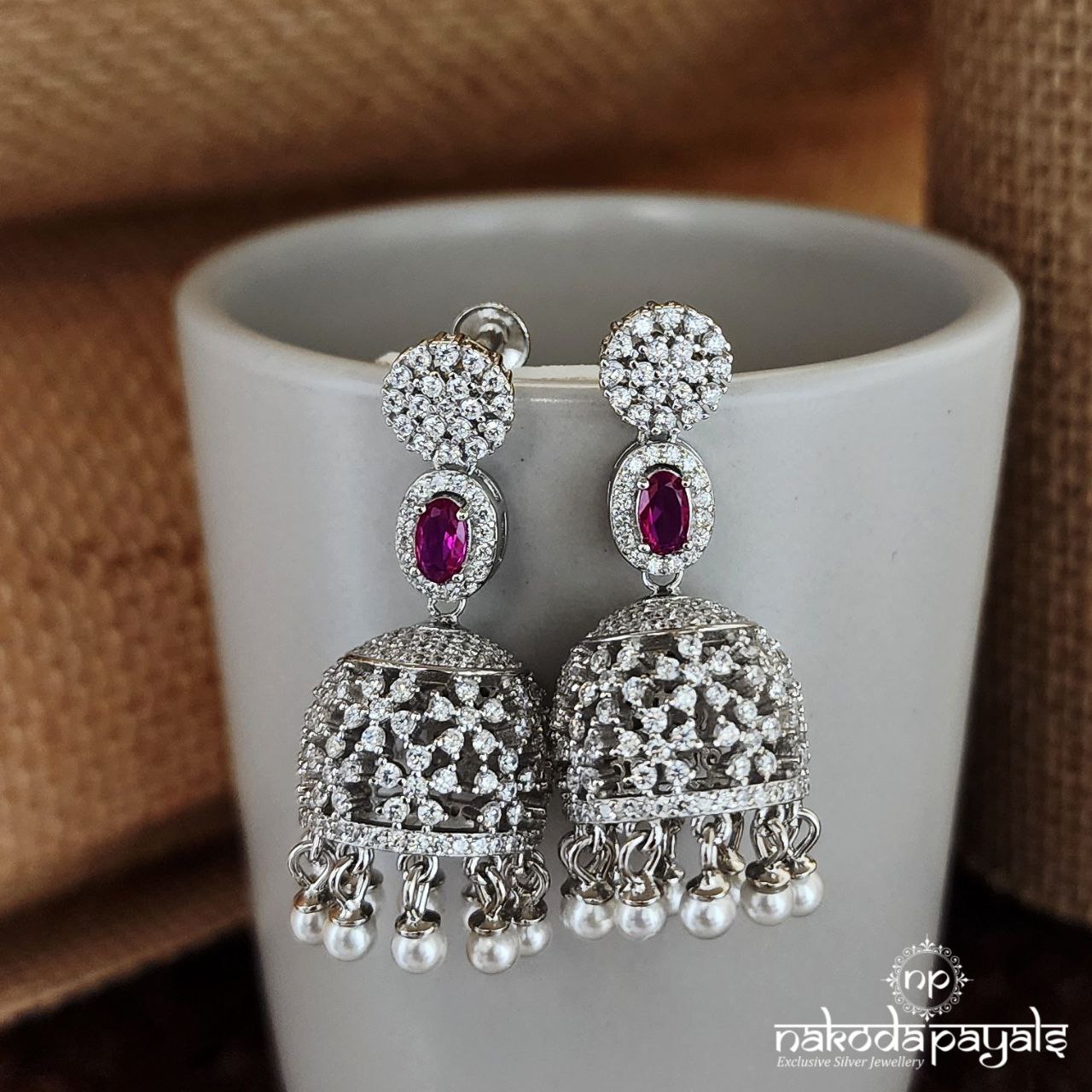 Glorious Pink Jhumka (J1071)