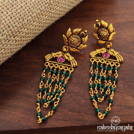 Green Dangling Earrings (Ge10202)