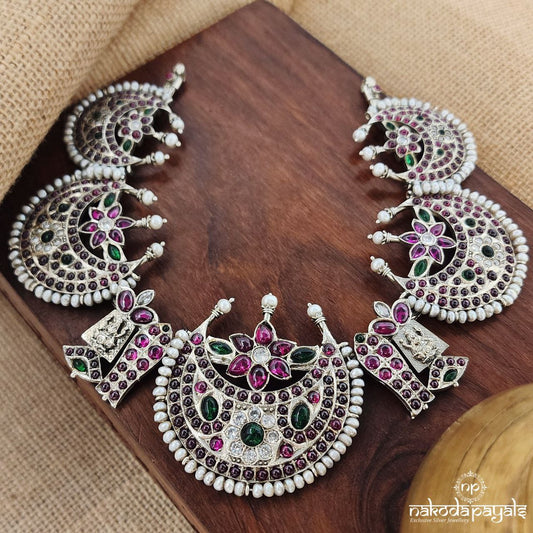 Half Moon Belted Lakshmi Neckpiece (N10691)