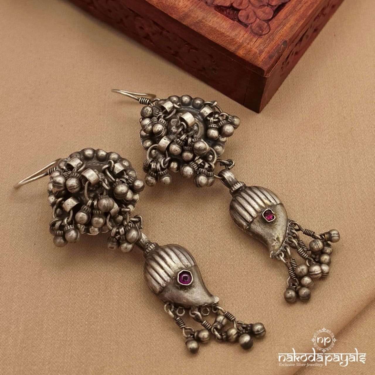 Tribal Mango Ghungroo Earrings (C4014)