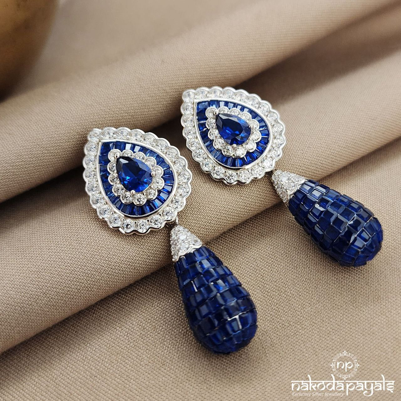 Blue Drop Earrings (St3437)