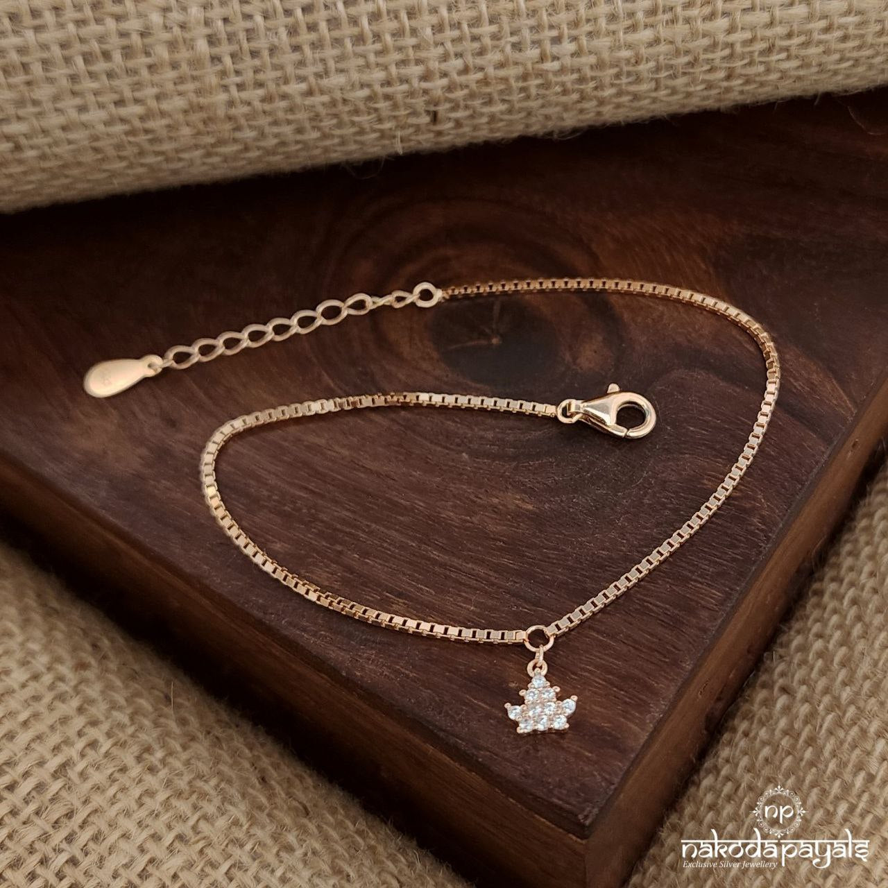 Rose Gold  Crown Drop  Bracelet (Br1700)