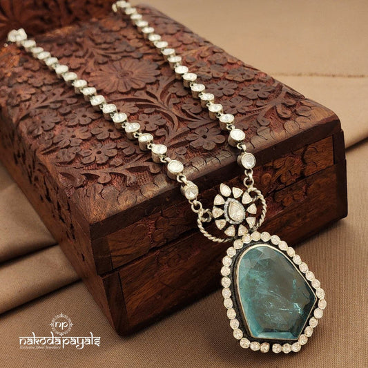 Aqua Blue Moissanite Neckpiece (N11504)
