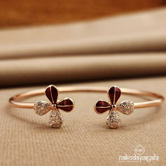 Red Floral Adjustable Kada (St3852)