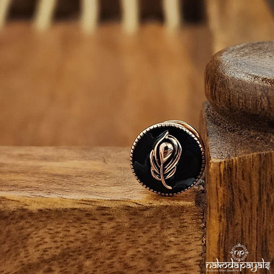Rose Gold Peocock Feather Lapel Pin (St3661)
