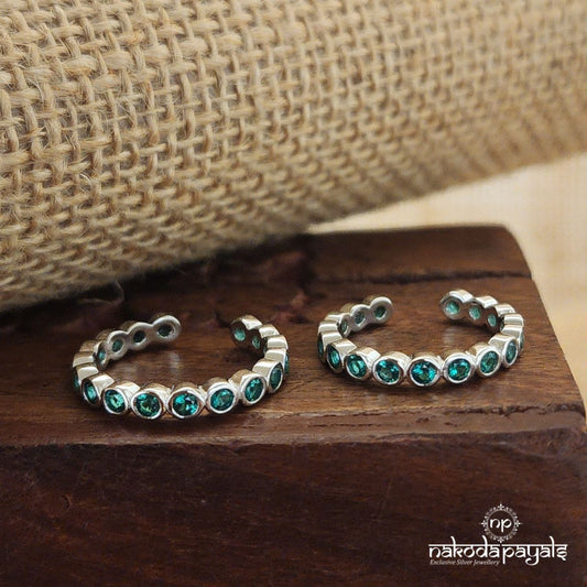 Green Stamped Toerings (T4413)