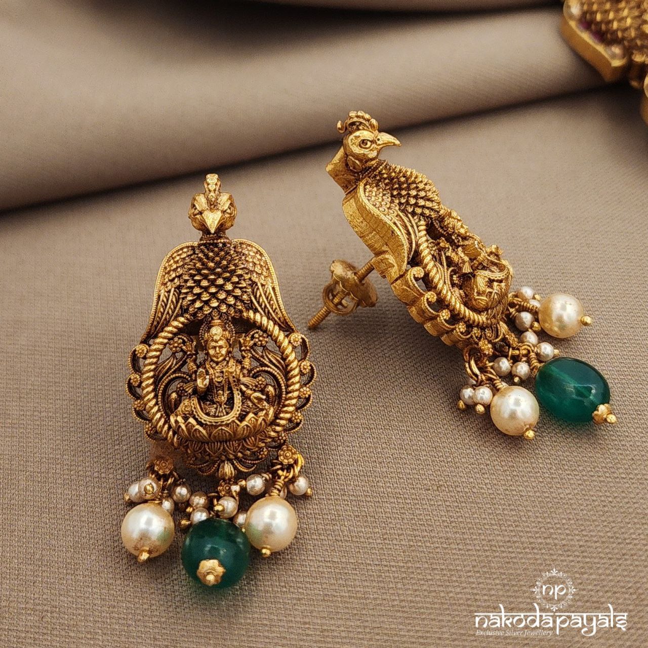 Lakshmi Peacock Neckpiece With Earrings (Gn9617)