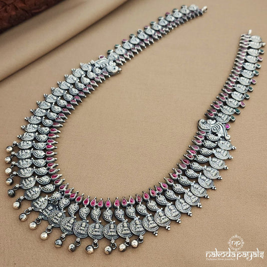 Pink Drop  Lakshmi Coined Drop Neckpiece  (N11248)