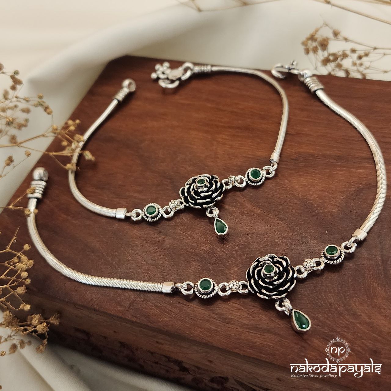 Emerald Rose Anklets Pairs (A5911)