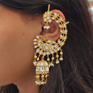 Grand earcuff jhumki white (ge7721)