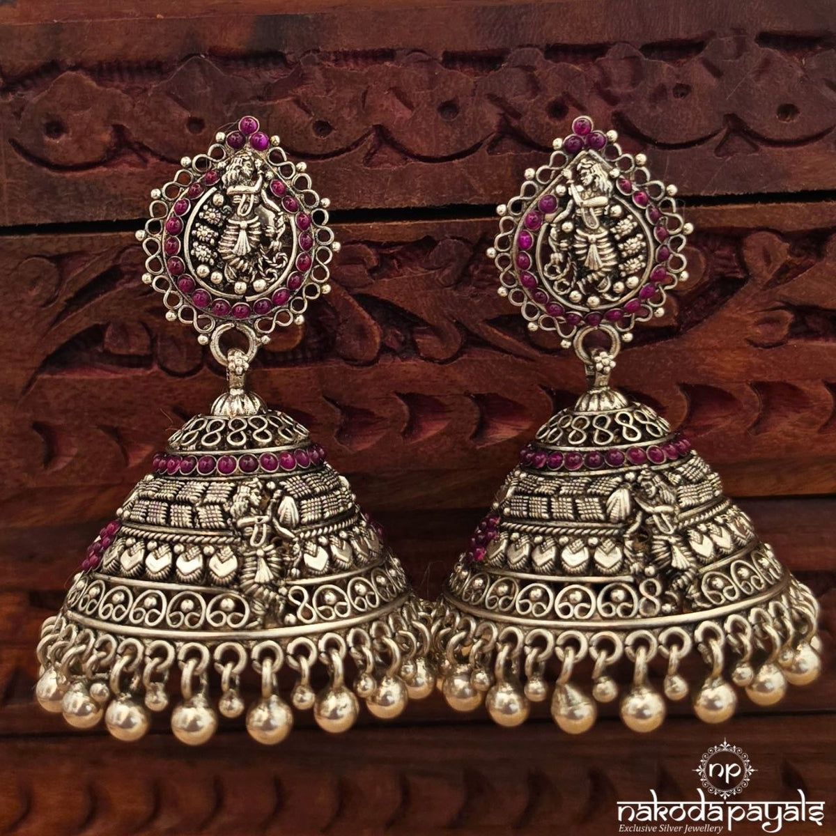 Mesmerizing Pink Floral Jhumka (J1869)