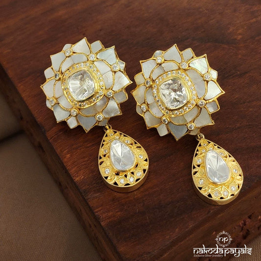 MOP Moissanite Earrings (Ge10366)