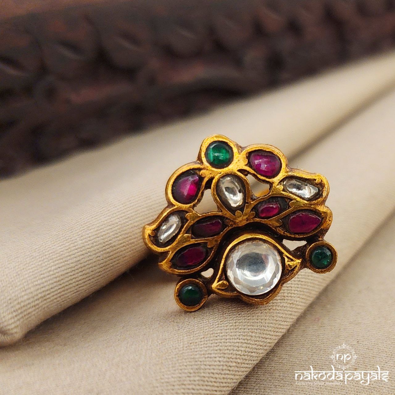 Traditional Kundan Finger Ring (F2586)