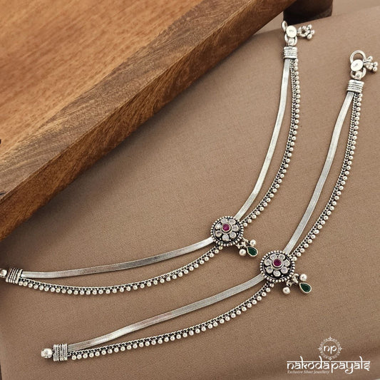 Double Layer Pink Dot Anklets (A6612)