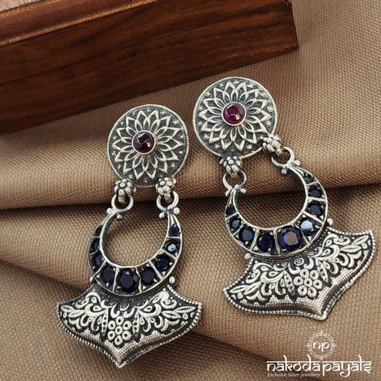 Half Moon Blue Earrings (C3817)