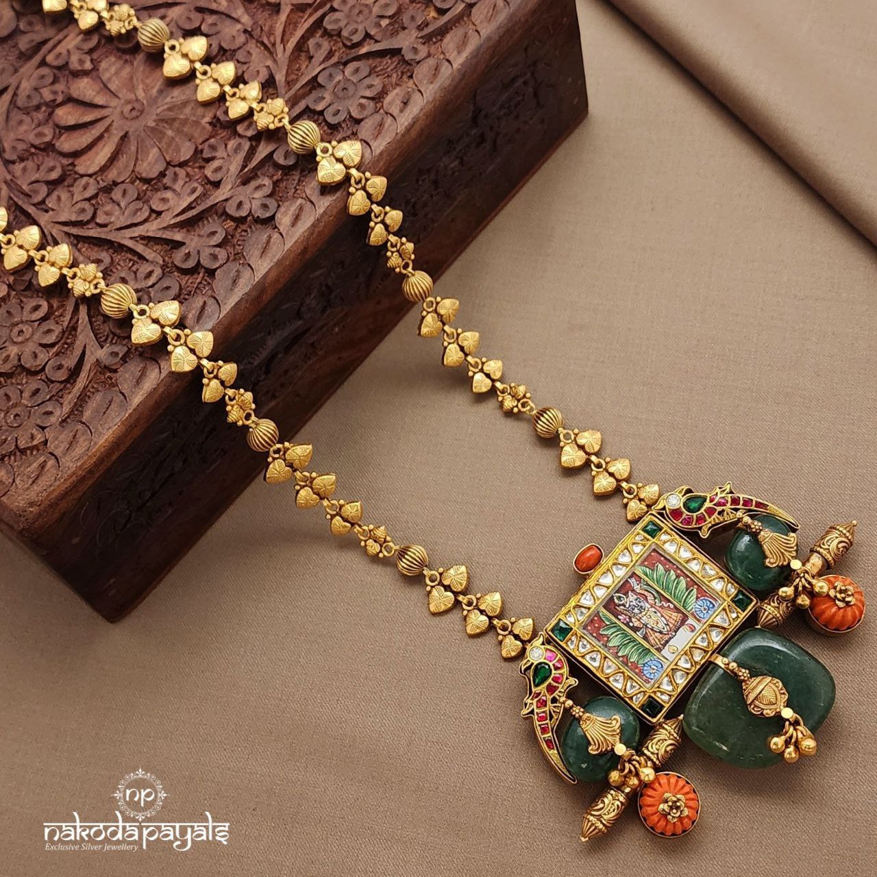 Printed Kundan Neckpiece (Gn9245)