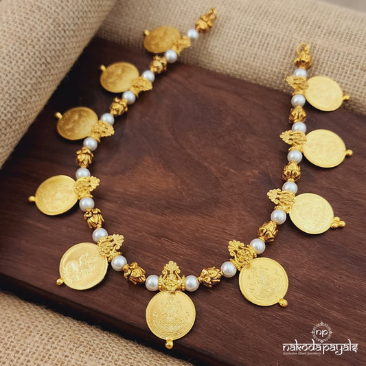 Pearled Lakshmi Coined Neckpiece (Gn8568)