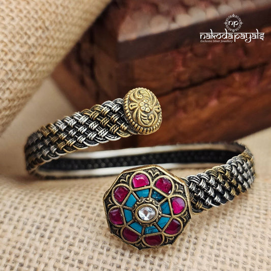 Kundan Turquoise Adjustable Kada (K4971)