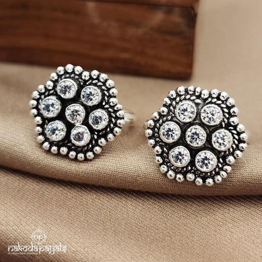 Hexagon White Toerings (T4639)