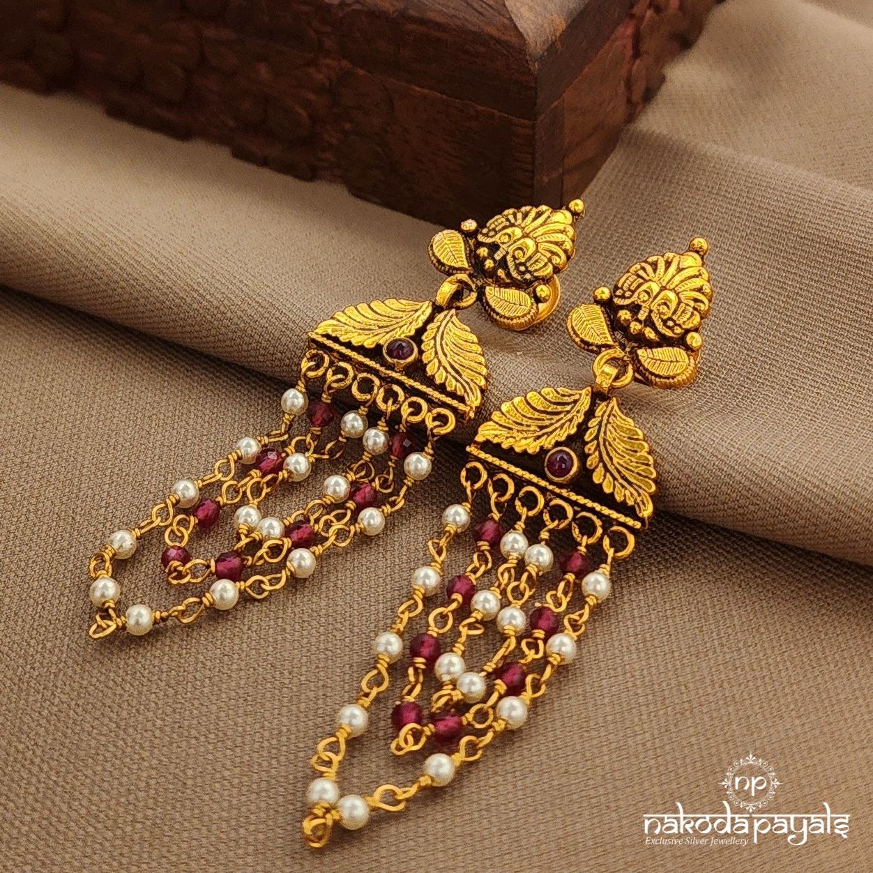Pearled Pink Earrings (Ge10298)