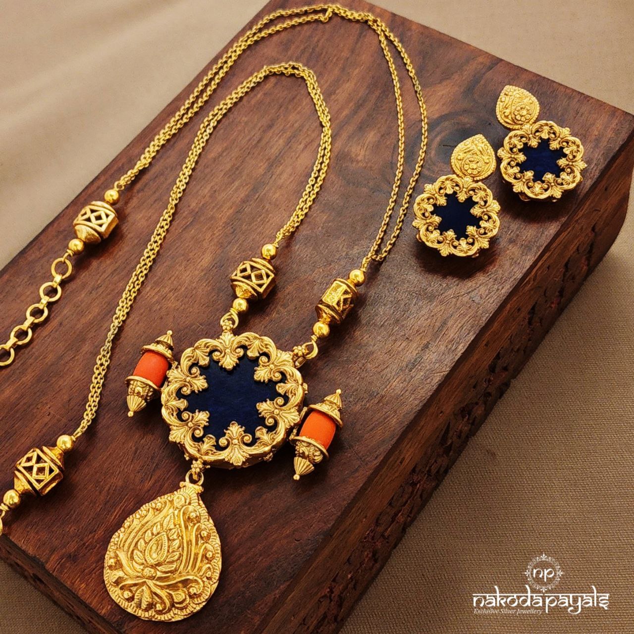 Gold Aura Neckpiece With Earrings (Gn9792)