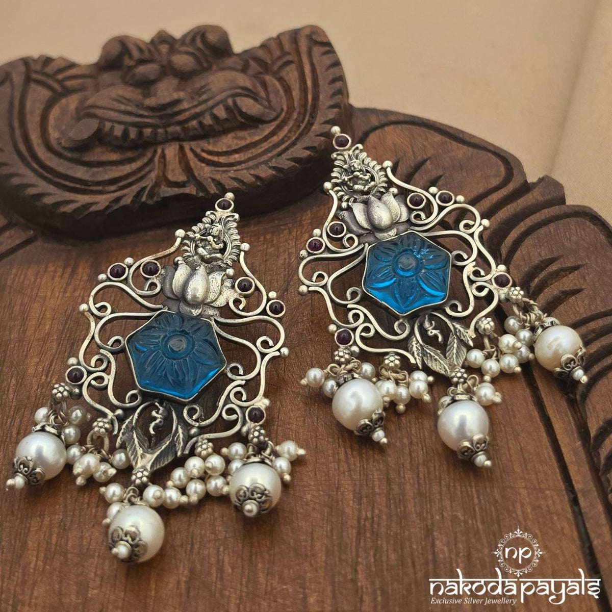 Divine Krishna Blue Chandbali (C4315)