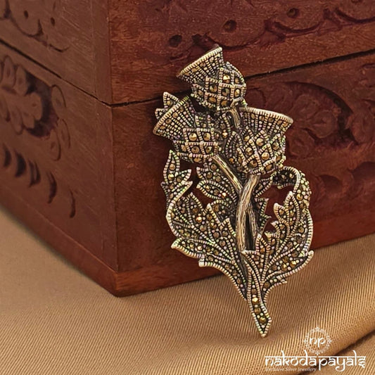 Floral Marcasite Brooch (St4031)