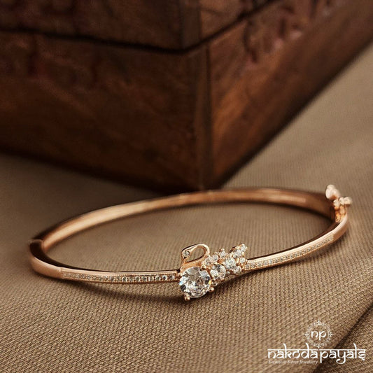 White Swan Rose Gold CZ Kada (St3766)