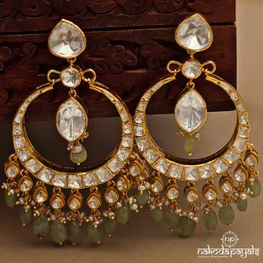 Mesmerizing Green Drop Chandbali (Ge10997)