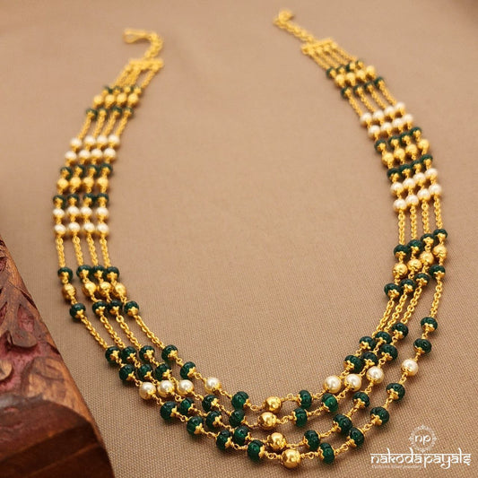 Pumpkin Bead Layered Neckpiece (Gn9873)