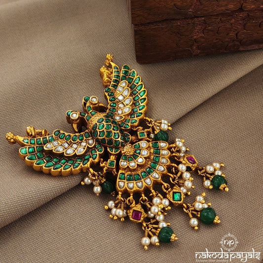 Green Gandaberunda Reversible Pendant (Gp2146)