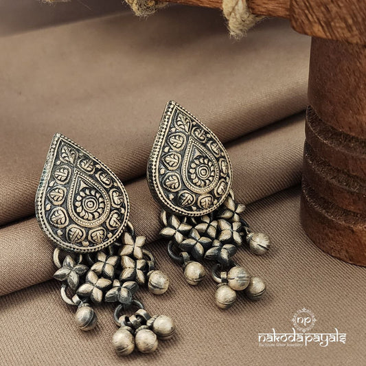 Leafy Drop Floral Earrings (C3658)