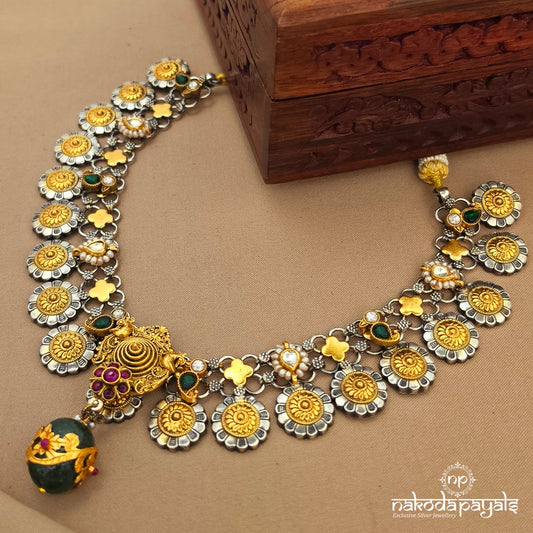 Exclusive Greenish Floral Neckpiece (N11915)